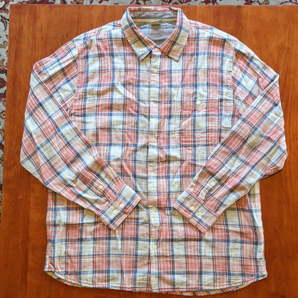 Carbon 2 Cobalt Double weave plaid button down